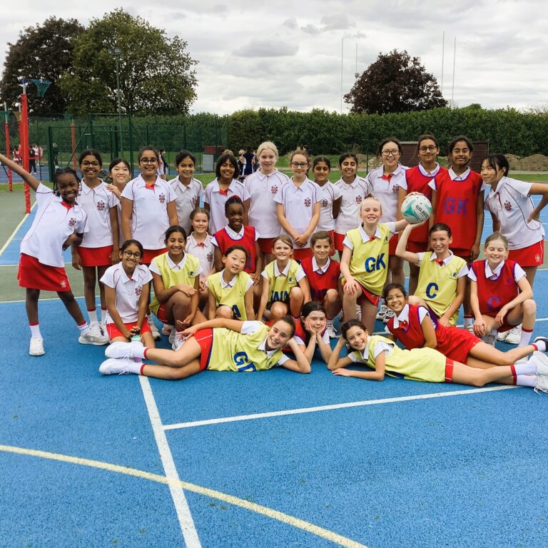 Netball teams at a school tournament